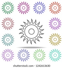 electric saw concept line icon. Elements of construction tools in multi color style icons. Simple icon for websites, web design, mobile app, info graphics