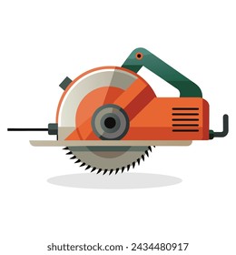 Electric saw flat vector illustration on white background