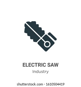 Electric saw glyph icon vector on white background. Flat vector electric saw icon symbol sign from modern industry collection for mobile concept and web apps design.
