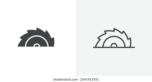 Electric saw icon flat and simple set design