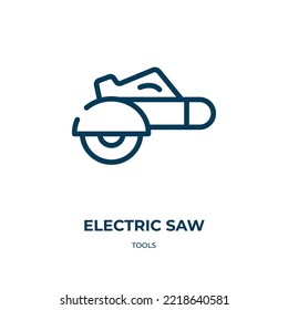 Electric saw icon. Linear vector illustration from tools collection. Outline electric saw icon vector. Thin line symbol for use on web and mobile apps, logo, print media.