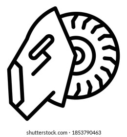 Icono de la sierra eléctrica. Icono de vector de sierra eléctrica de contorno para diseño web aislado en fondo blanco