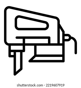 Electric saw icon outline vector. Work tool. Drill design