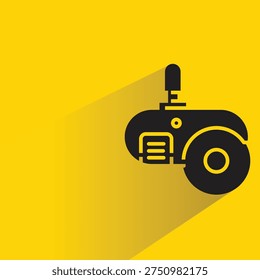 electric saw icon with shadow on yellow background