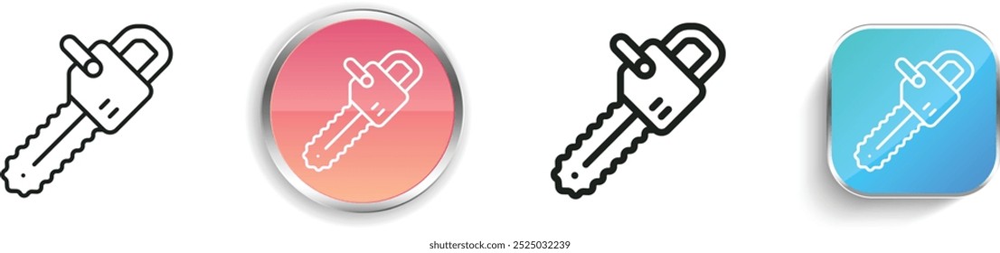 electric saw icon. Thin Linear, Regular and Button Style Design Isolated On White Background
