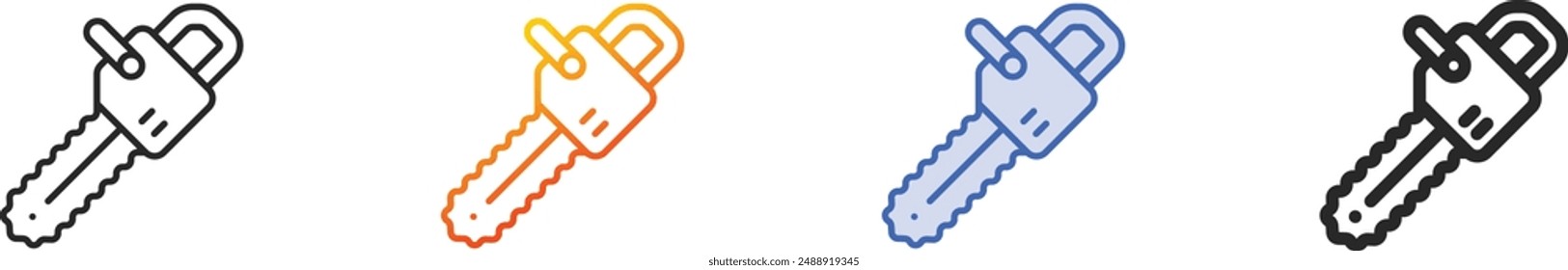 electric saw icon.Thin Linear, Gradient, Blue Stroke and bold Style Design Isolated On White Background