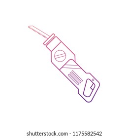 electric saw knife icon in Nolan style. One of Home repair tool collection icon can be used for UI, UX