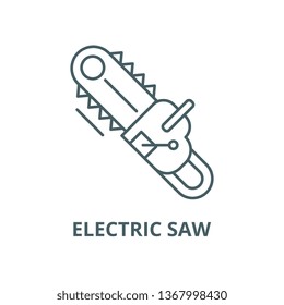 Electric saw line icon, vector. Electric saw outline sign, concept symbol, flat illustration