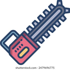 Electric Saw linear color vector illustration