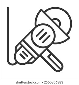 Electric Saw Outline Icon Vector Illustration