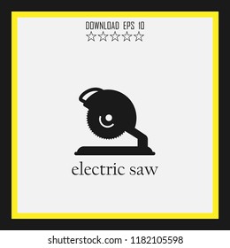 electric saw sketch vector icon