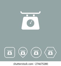 Electric Scale Icon on Flat UI Colors with Different Shapes. Eps-10.