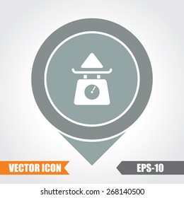 Electric Scale  Icon On Map Pointer. Eps.-10.