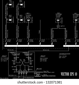The electric scheme of automation of connection of a power electric equipment.Vector