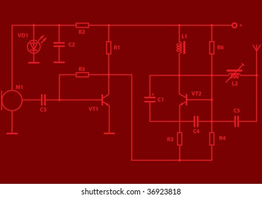 Electric scheme for design use. Vector illustration.