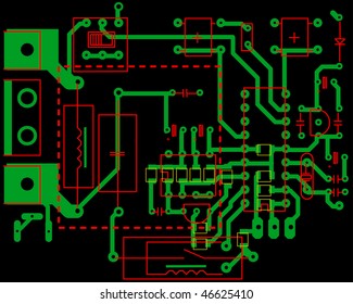 Electric scheme for design use. Vector illustration.