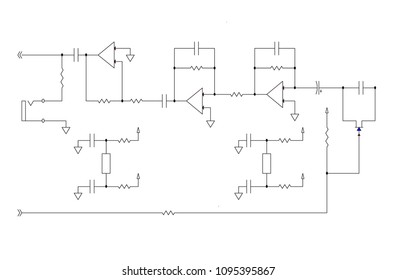 Electric scheme - fantasy technology vector background