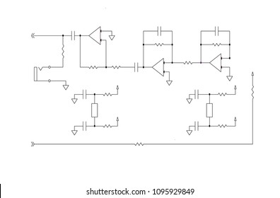 Electric scheme - fantasy technology vector background