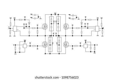 Electric scheme - fantasy technology vector background