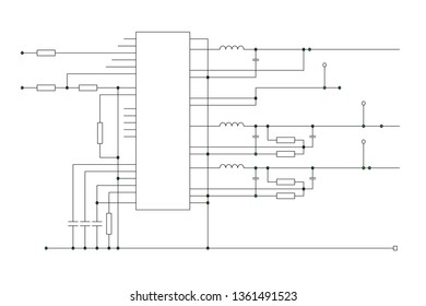 Electric scheme - fantasy technology vector background