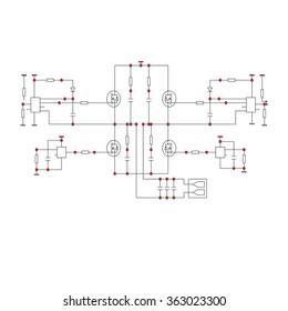 Electric scheme - fantasy technology vector background