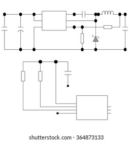 Electric scheme - fantasy technology vector background