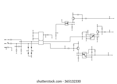 Electric scheme - fantasy technology vector background