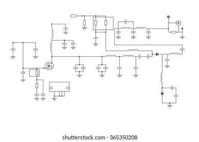 Electric scheme - fantasy technology vector background
