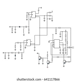 Electric scheme - fantasy technology vector background