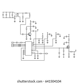 Electric scheme - fantasy technology vector background