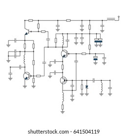 Electric scheme - fantasy technology vector background