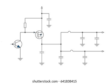 Electric scheme - fantasy technology vector background