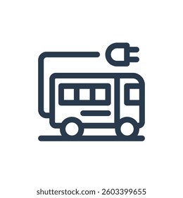Electric School Bus 1 for School Bus Purpose Vector Icon