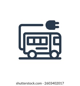 Electric School Bus 1 for School Bus Purpose Vector Icon