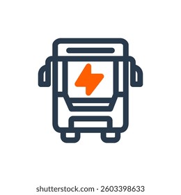 Electric School Bus 2 for School Bus Purpose Vector Icon
