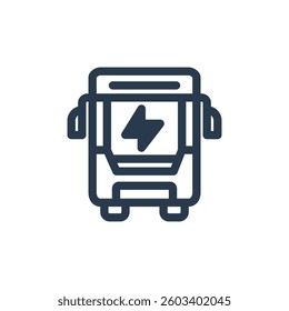 Electric School Bus 2 for School Bus Purpose Vector Icon