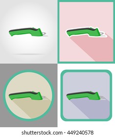 electric scissors tools for construction and repair flat icons vector illustration isolated on background