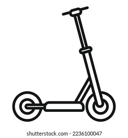 Electric scooter battery icon outline vector. Kick bike. Eco transport