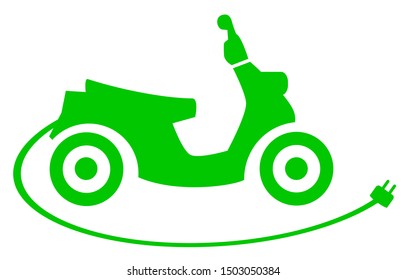 electric scooter battery powered vector illustration