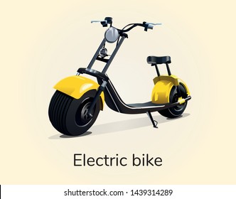 Electric Scooter Bike For City Vector