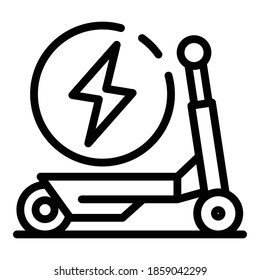 Electric scooter bike icon. Outline electric scooter bike vector icon for web design isolated on white background