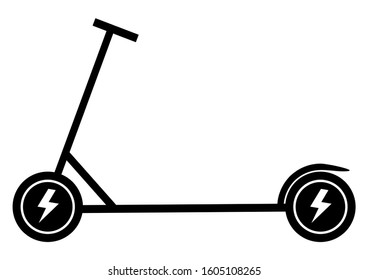electric scooter, black vector icon on white background