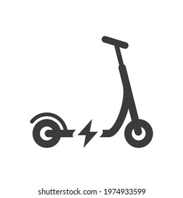 Electric scooter black vector icon. Simple motor scooter glyph symbol.
