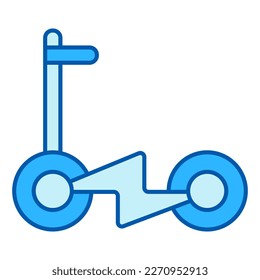 Electric scooter, energy sign instead of a frame - icon, illustration on white background, color style