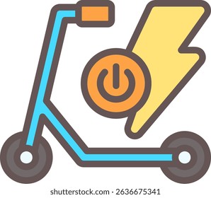 Electric Scooter Filled Style Icon Design
