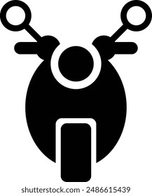 Electric Scooter flat black vector icon.