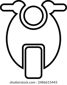 Electric Scooter flach schwarz Vektorgrafik-Symbol.