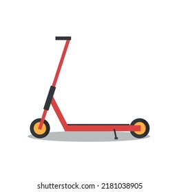 Electric scooter in flat style. Vector illustration.