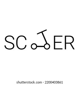 icono del vector del logotipo del scooter eléctrico hipster