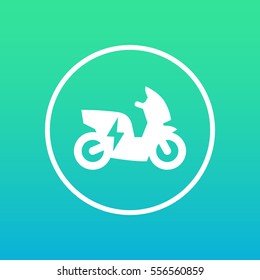 electric scooter icon in circle, vector illustration